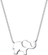 fafancime white/yellow/rose gold plated 925 sterling silver mini lucky elephant family pendant necklace for women girls - high polish, dainty, 16" + 2" extender logo