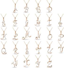 img 3 attached to 💎 Dazzling Sterling Initial Diamond Alphabet Necklace: Perfect Girls' Jewelry for a Touch of Elegance