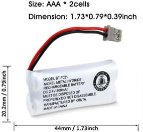 img 2 attached to 📞 Kruta BT-1021 Rechargeable Cordless Phone Battery - Compatible with Uniden BT-1021 BT1021 BT-1008 BT-1016 BT-1025 Handsets - 2.4V 800mAh Replacement Battery Pack (4)