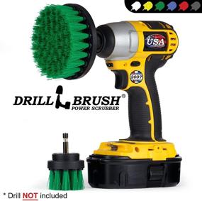 img 1 attached to 🔧 Versatile Drill Brush Set - Power Scrubber for Cleaning Tiles, Grout, Kitchen Accessories, Stove, Pots, and Pans