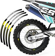 ketabao mx bike rim tape r02 decals stickers protector 21 18 inch compatible with crf250 f l crf250rx crf250x (yellow) logo