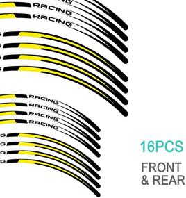 img 2 attached to KETABAO MX Bike Rim Tape R02 Decals Stickers Protector 21 18 Inch Compatible With CRF250 F L CRF250RX CRF250X (Yellow)