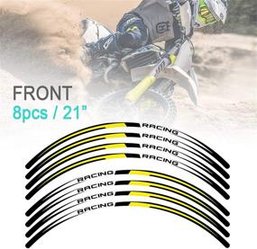 img 1 attached to KETABAO MX Bike Rim Tape R02 Decals Stickers Protector 21 18 Inch Compatible With CRF250 F L CRF250RX CRF250X (Yellow)