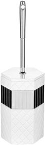 img 2 attached to Quilted Mirror Collection Toilet Brush Set - Creative Scents, Strong Grip Toilet Bowl Cleaner Brush and Holder, Gorgeous Design Compact Bowl Scrubber (White & Mirror)
