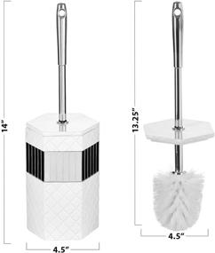 img 1 attached to Quilted Mirror Collection Toilet Brush Set - Creative Scents, Strong Grip Toilet Bowl Cleaner Brush and Holder, Gorgeous Design Compact Bowl Scrubber (White & Mirror)