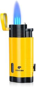 img 4 attached to 🔥 Windproof Butane Refillable Cigar Torch Lighter with 3 Jet Strong Flame and Built-in Punch