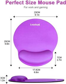 img 2 attached to 🖱️ LeadsaiL Ergonomic Mouse Pad with Gel Wrist Rest Support - Waterproof, Non-Slip Rubber Base - Purple - Ideal for Home Office, Study, Easy Typing, and Pain Relief