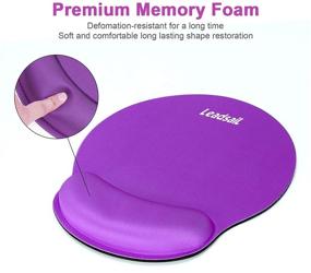 img 3 attached to 🖱️ LeadsaiL Ergonomic Mouse Pad with Gel Wrist Rest Support - Waterproof, Non-Slip Rubber Base - Purple - Ideal for Home Office, Study, Easy Typing, and Pain Relief