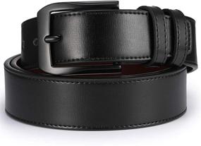 img 3 attached to 👔 Black Buckle Beltox Men's Casual Leather Belt - Sizes 34 and 36: Men's Accessories and Belts