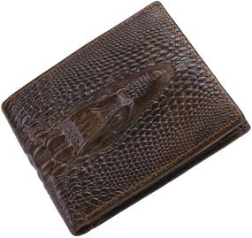 img 4 attached to Itslife Cowhide Alligator Embossing Gator Long Men's Accessories