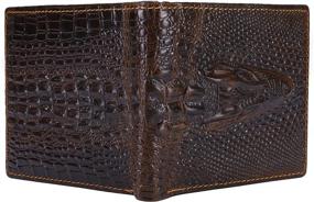 img 1 attached to Itslife Cowhide Alligator Embossing Gator Long Men's Accessories