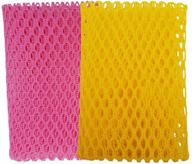 🧽 olivia tree quick dry dish washing net cloth/scourer - innovative 100% scrubber for washing dishes - 11x11 inches - 2pcs - yellow and pink logo