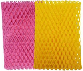 img 4 attached to 🧽 Olivia Tree Quick Dry Dish Washing Net Cloth/Scourer - Innovative 100% Scrubber for Washing Dishes - 11x11 Inches - 2PCS - Yellow and Pink