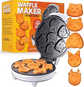 img 4 attached to Fun Animal Waffle Maker - Easy-to-Use Non-Stick Electric Mini Pancake Maker for Kids - 7 Unique Animal Face Shapes by Tettonia