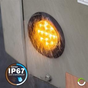 img 1 attached to 🚛 8шт 2,5-дюймовых Амбер и Красных круглых светодиодных маркерных огней для прицепов - Соответствует DOT, с отражающей линзой, со вставкой, влагозащищенностью IP67 - Маркерные огни для грузовиков и прицепов