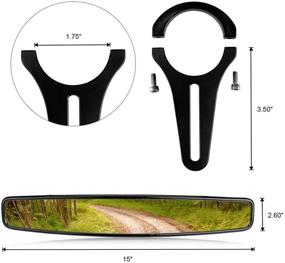 img 2 attached to ConPus RZR Rear View Mirror: Ultra Wide Panoramic 15&#34; Clear ATV UTV Mirror, Convex Design with 1.75&#34; Clamps - Compatible with Polaris RZR, Arctic Cat Wildcat 2021, Pioneer 1000