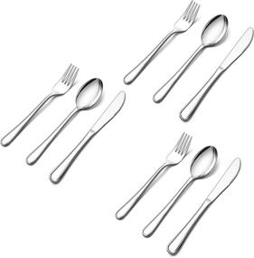 img 4 attached to LIANYU Silverware: Stainless Tableware Set for Kids - Perfect for Dishwasher and Home Storage in Kids' Flatware Store