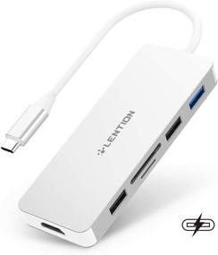 img 4 attached to 💻 USB-хаб LENTION: 4K HDMI, считыватель карт SD/Micro SD, USB 3.0, USB 2.0, зарядка - MacBook Pro, Mac Air, Surface, и другие - стабильный сертифицированный адаптер с драйвером (CB-C17, серебристый)