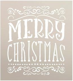 img 2 attached to 🎄 Merry Christmas Stencil with Whimsical Swirls Word Art - Reusable Mylar Template for Painting, Chalk, Mixed Media - Crafting, DIY Home Decor - Available in Various Sizes (10" x 11")