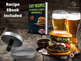 img 1 attached to 🍔 Kitchen RMore Burger Press Combo: Pocket Grill Scraper, 100 Patty Paper, Recipe EBook - Non-Stick Aluminum Patty Maker for Perfect Meat, Veggie, and Salmon Patties