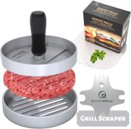 🍔 kitchen rmore burger press combo: pocket grill scraper, 100 patty paper, recipe ebook - non-stick aluminum patty maker for perfect meat, veggie, and salmon patties logo