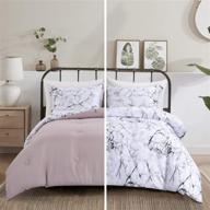 🛏️ hombys marble comforter set 3 piece king size: luxurious pink printed bedding for king bed, ultimate all season softness with down alternative (includes comforter and 2 matching shams) logo