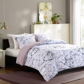 img 2 attached to 🛏️ HOMBYS Marble Comforter Set 3 Piece King Size: Luxurious Pink Printed Bedding for King Bed, Ultimate All Season Softness with Down Alternative (Includes Comforter and 2 Matching Shams)