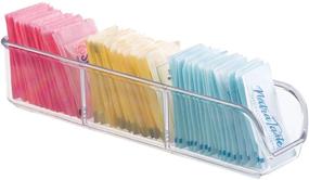 img 4 attached to 🗂 Clear Plastic Divided Packet Organizer for Sugar, Salt, Pepper, Sweeteners, Tea Bags, Spices - iDesign Linus, 2.25"x9"x2