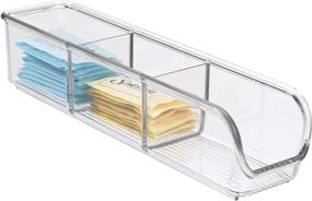 img 1 attached to 🗂 Clear Plastic Divided Packet Organizer for Sugar, Salt, Pepper, Sweeteners, Tea Bags, Spices - iDesign Linus, 2.25"x9"x2