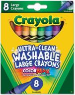 набор карандашей crayola 523280 ultra-clean washable 🖍️ - крупный размер - включает 8 видов цветов логотип