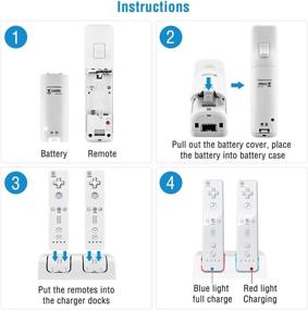 img 1 attached to 🎮 Nintendo Wii/Wii U Controller Charger Station - Dual Charging Dock with Two 2800mAh Rechargeable Battery Pack - White