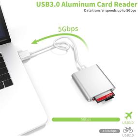 img 2 attached to 📸 Cateck USB 3.0 Картридер для Mac и ПК - Алюминиевый Суперскоростной слот для карт CF/SD/TF/Micro SD для iMac, MacBook Air/Pro/Mini, ПК, ноутбуков.
