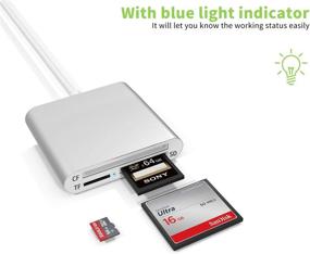 img 1 attached to 📸 Cateck USB 3.0 Картридер для Mac и ПК - Алюминиевый Суперскоростной слот для карт CF/SD/TF/Micro SD для iMac, MacBook Air/Pro/Mini, ПК, ноутбуков.