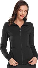 img 2 attached to 👚 Women's Zip-Up Scrub Jacket by JEYONG - Premium Scrub Jacket