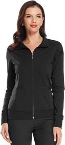 img 3 attached to 👚 Women's Zip-Up Scrub Jacket by JEYONG - Premium Scrub Jacket