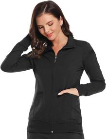 img 1 attached to 👚 Women's Zip-Up Scrub Jacket by JEYONG - Premium Scrub Jacket