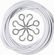 white curtain wire set with screws and hooks - 2 pack, 3 meter each - ideal for hanging curtains and pictures logo