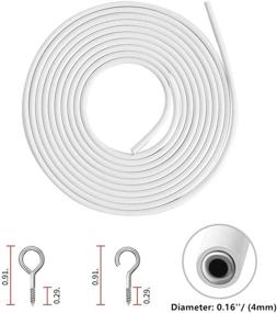 img 3 attached to White Curtain Wire Set with Screws and Hooks - 2 Pack, 3 Meter Each - Ideal for Hanging Curtains and Pictures