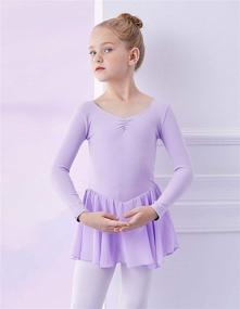 img 2 attached to 🩰 MdnMd Girls Toddler Ballet Leotard with Skirted Short Sleeve Dance Gymnastic Ballerina Ballet Outfit Dress - Perfect for Little Dancers!