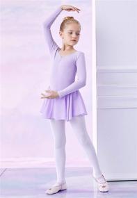 img 1 attached to 🩰 MdnMd Girls Toddler Ballet Leotard with Skirted Short Sleeve Dance Gymnastic Ballerina Ballet Outfit Dress - Perfect for Little Dancers!