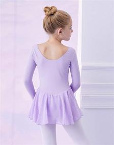 img 3 attached to 🩰 MdnMd Girls Toddler Ballet Leotard with Skirted Short Sleeve Dance Gymnastic Ballerina Ballet Outfit Dress - Perfect for Little Dancers!