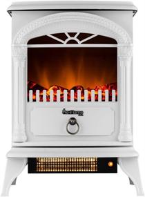 img 4 attached to 🔥 e-Flame USA Hamilton Compact Electric Fireplace Space Heater - Realistic 3-D Wood Burning Flame Effect (Winter White)