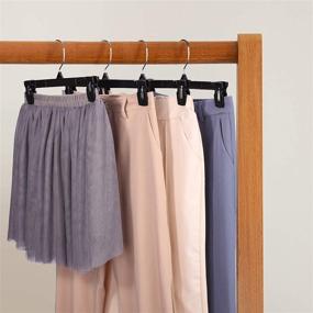 img 2 attached to 👖 Titan Mall Pants Hangers - 30 Pack of 12-inch Black Plastic Skirt Hangers with Non-Slip Clips and Rotatable Hook - Durable, Sturdy, Elegant and Economical for Hanging Pants