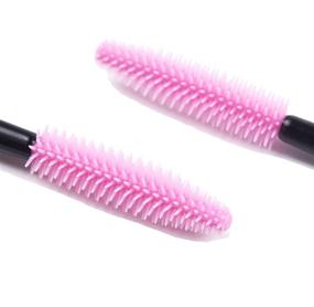 img 2 attached to BIHRTC Pack of 100 Disposable Silicone Eyelash Mascara Brushes: Convenient One-Off Wands for Flawless Makeup Application!