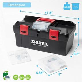 img 1 attached to 🔧 SHUTER 17.5 Inch Plastic Tool Box with Removable Tray, 2 Clear Boxes for Screws, Bolts, and Nuts Storage - Organizer for Multipurpose Use, TB-905-BK