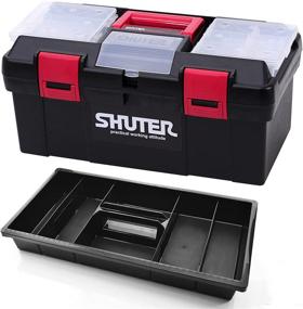img 4 attached to 🔧 SHUTER 17.5 Inch Plastic Tool Box with Removable Tray, 2 Clear Boxes for Screws, Bolts, and Nuts Storage - Organizer for Multipurpose Use, TB-905-BK