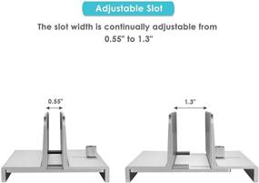 img 1 attached to 📱 Adjustable Vertical Laptop Stand | Tool-Free, Aluminum Holder for MacBook Pro/Air, iPad, ChromeBook, Surface & Gaming Laptops (Silver)