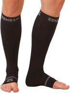 🧦 zensah ankle/calf compression sleeves - open-toe socks for improved circulation and reduced swelling, perfect for men and women logo