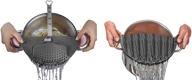 🍲 duxu clip-on kitchen strainers - set of 2 bpa-free colander sieves for bowls, pots &amp; pans - food drainers for pasta, spaghetti, potatoes &amp; vegetables - dishwasher safe cooking utensils in gray logo