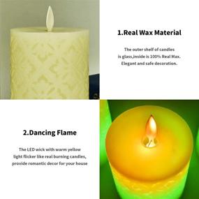 img 1 attached to 🕯️ Enhance Your Ambiance with a Set of 3 Flickering Flameless Candles - Real Wax, Color Changing LED, 18-Key Remote Control, 24 Hours Timer!